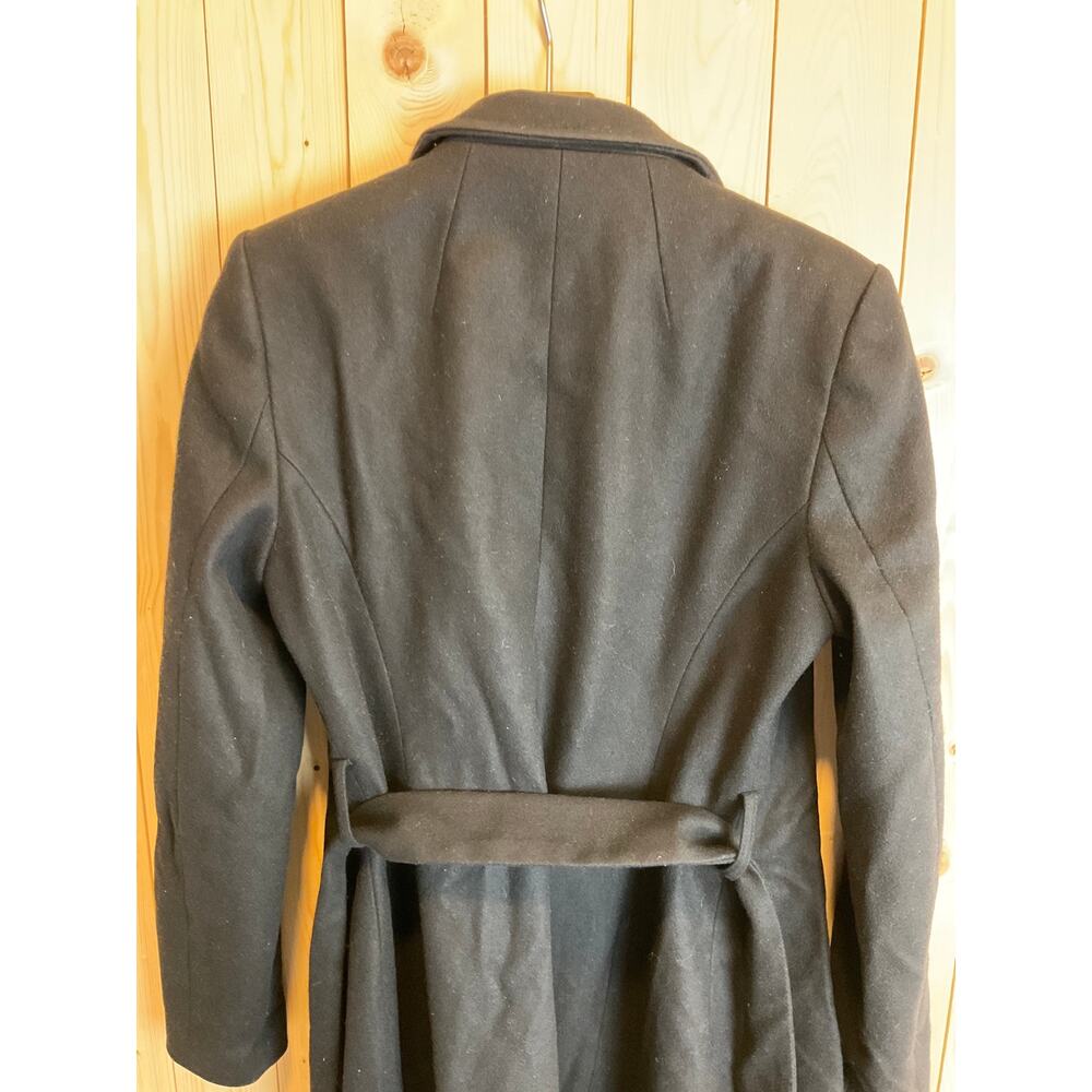 Ted Baker "Sandra" Wool Blend Long Wrap Coat, Black - Size 3 (Medium) - Picture 7 of 8